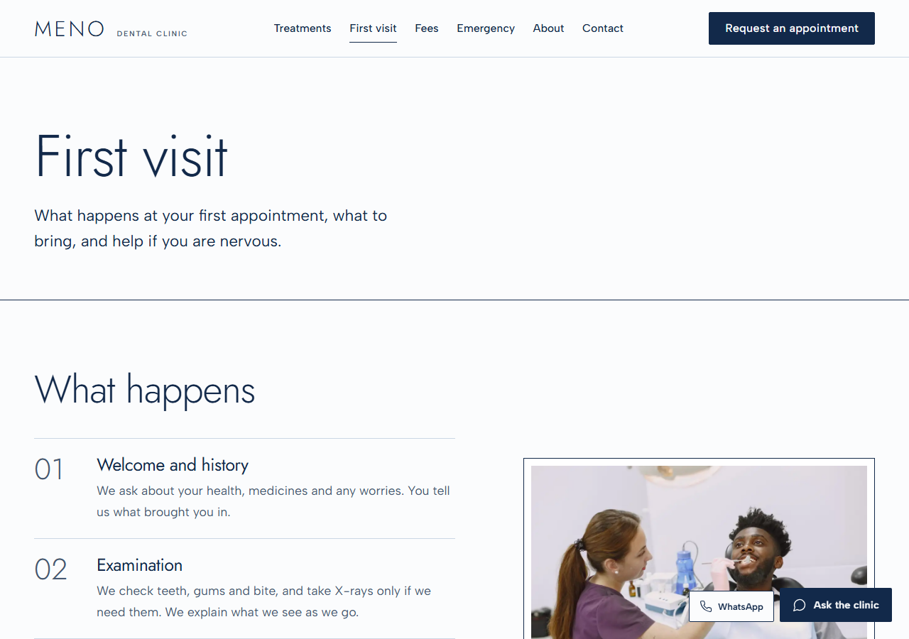 Enamel first-visit page