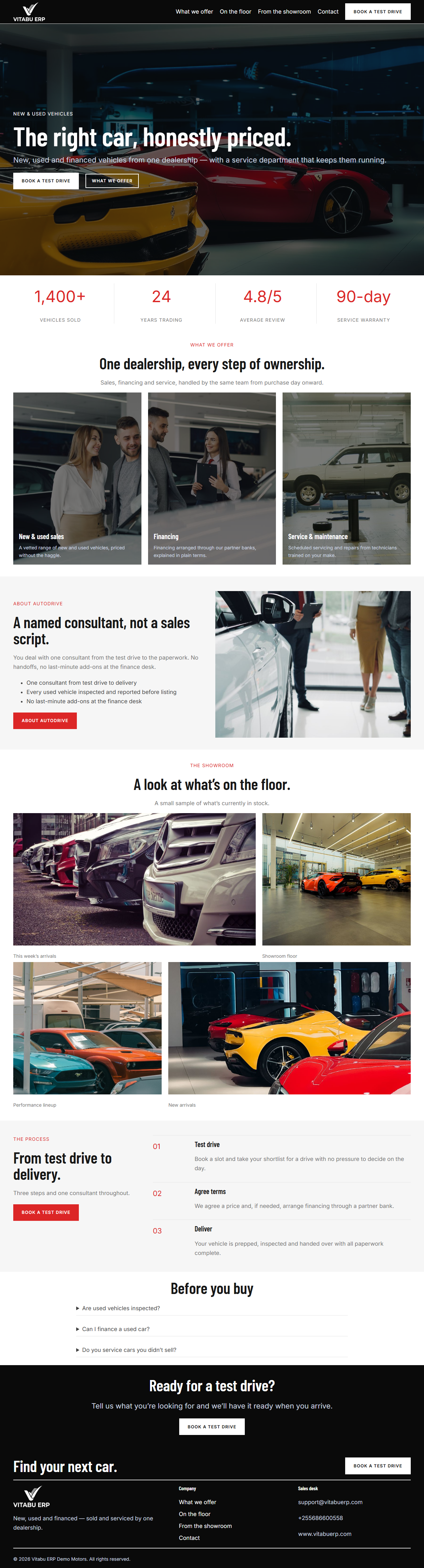 AutoDrive full homepage on desktop