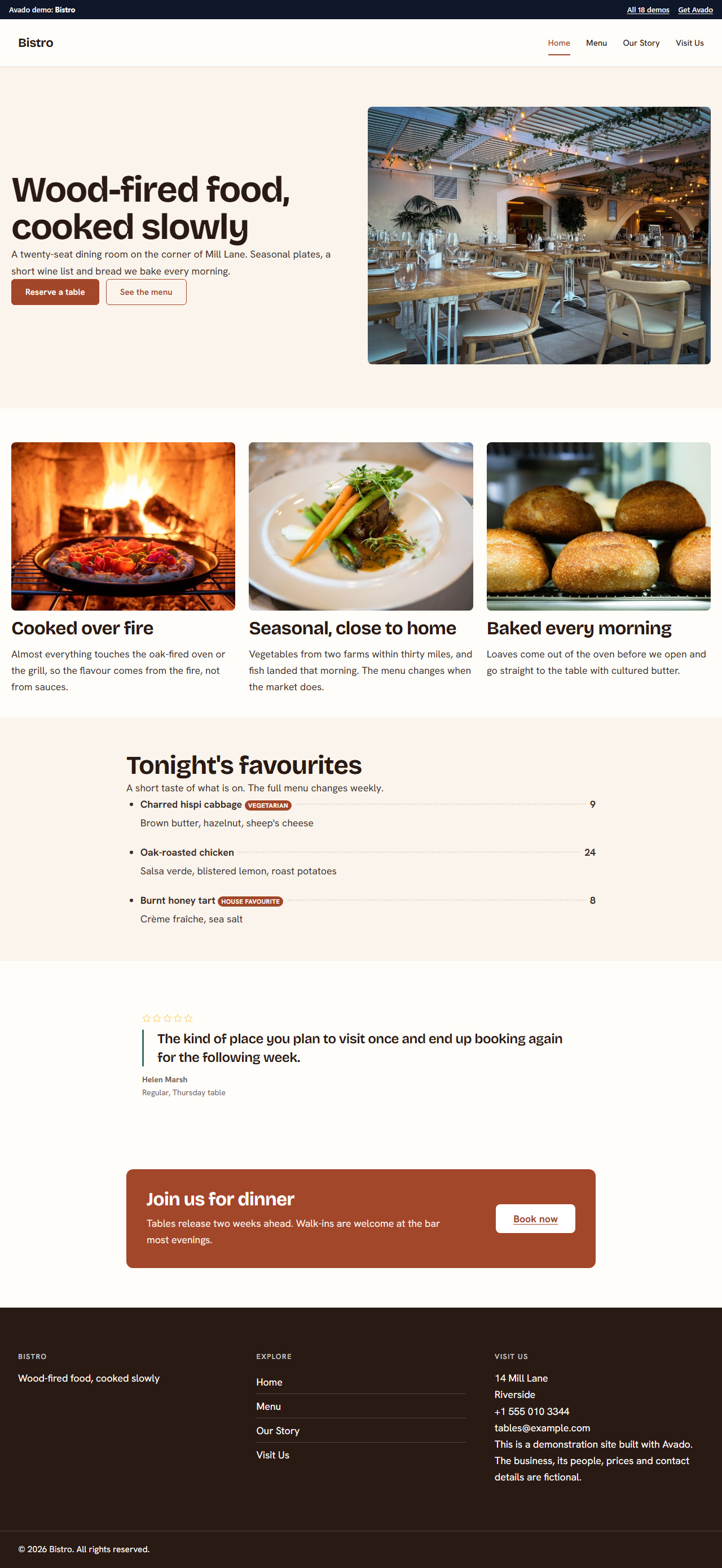 Avado full homepage on desktop