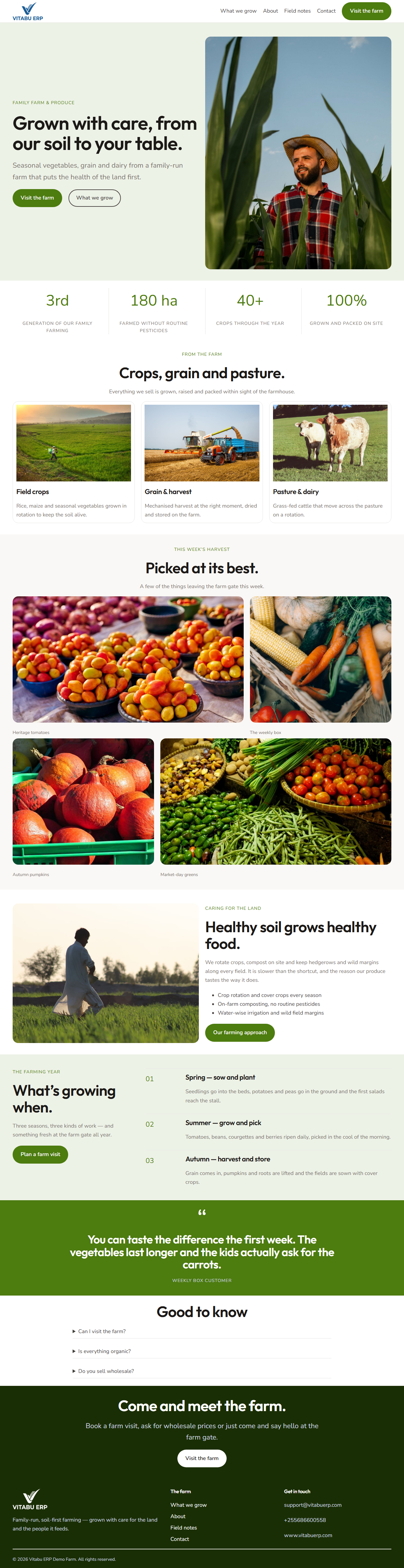 AgriNova full homepage on desktop