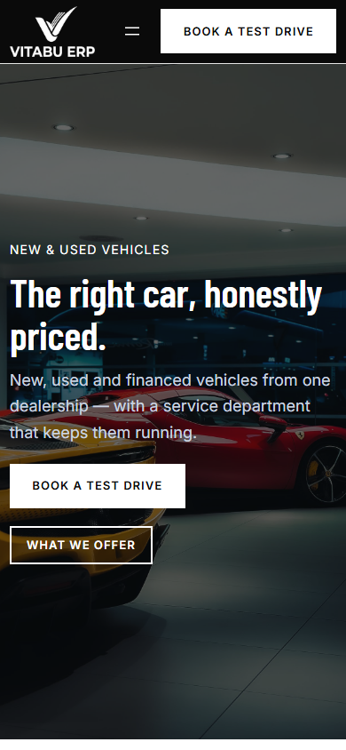 AutoDrive homepage on mobile
