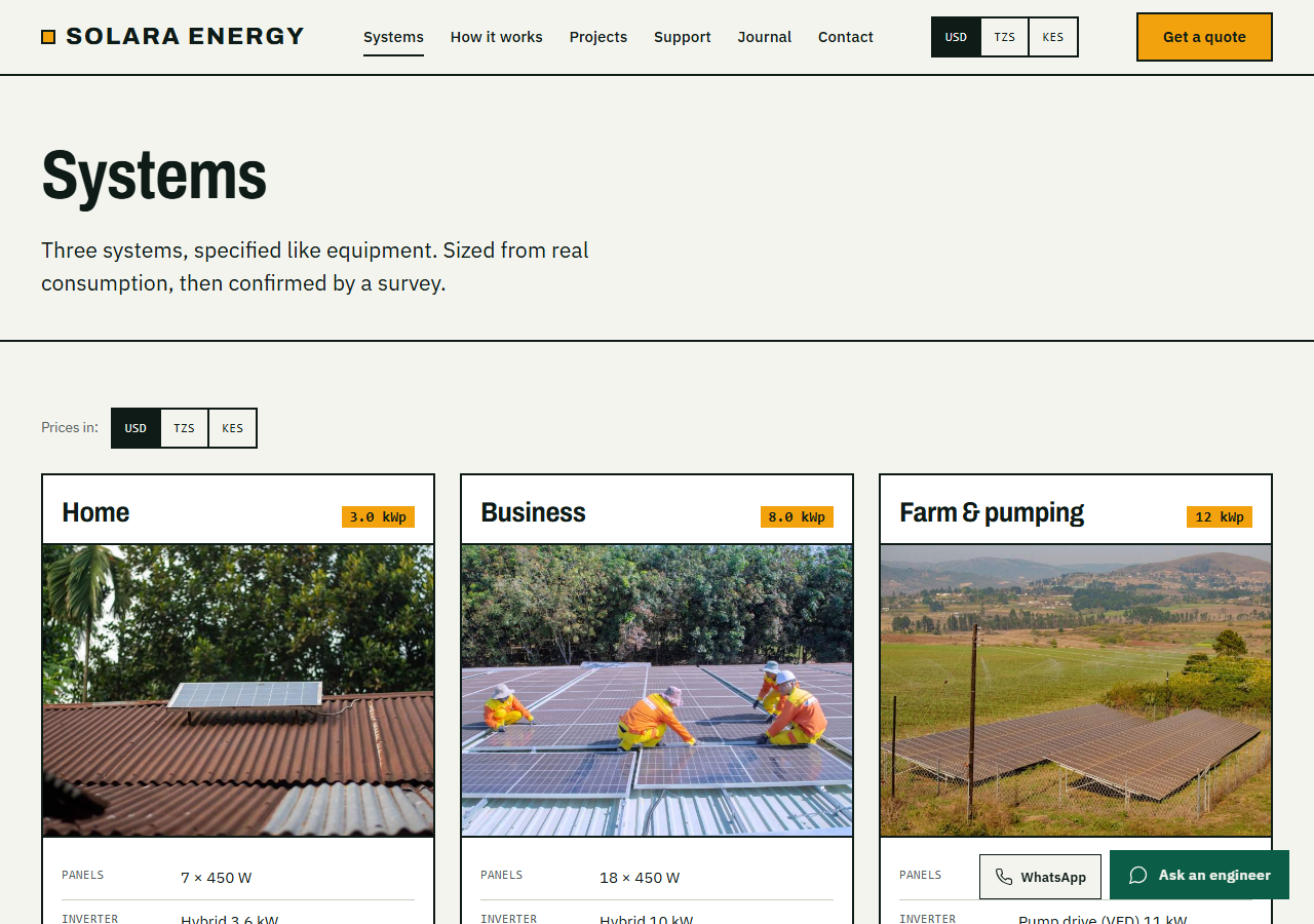 Solara systems page