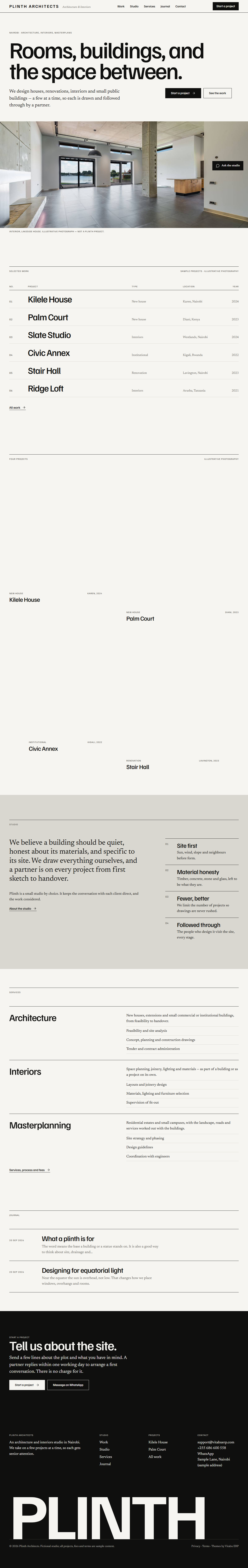 Plinth full homepage on desktop