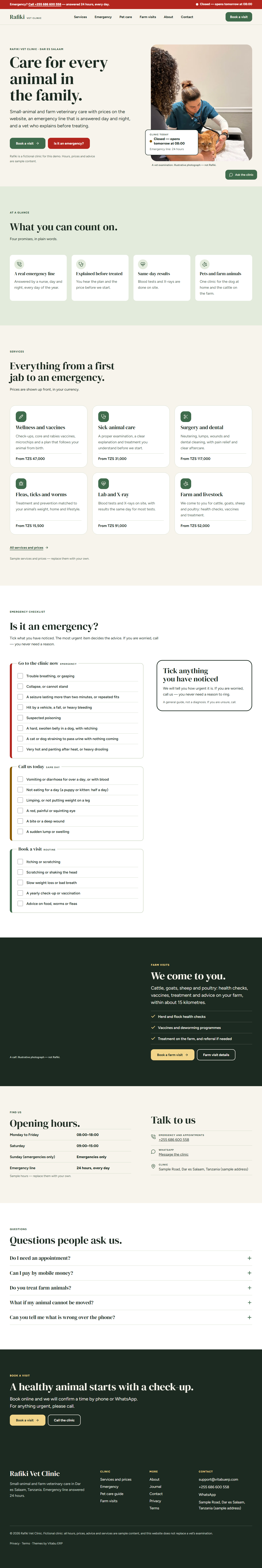 Vetra full homepage on desktop