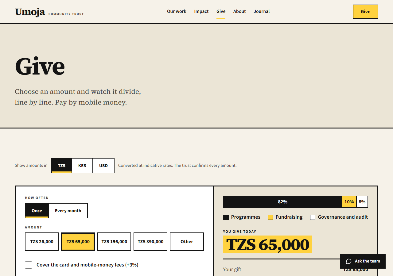 Common Cause give page