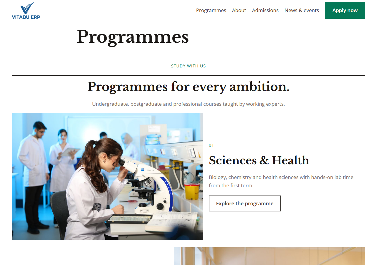 EduCore programmes page