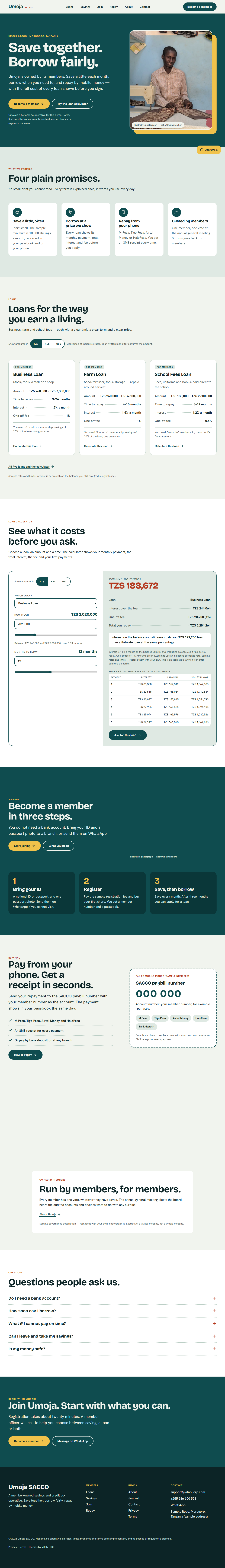 Chama full homepage on desktop