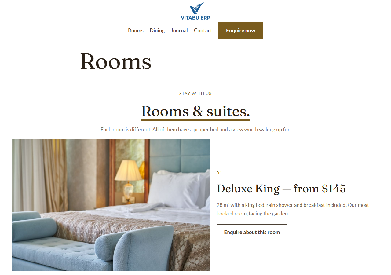 Stayora rooms page