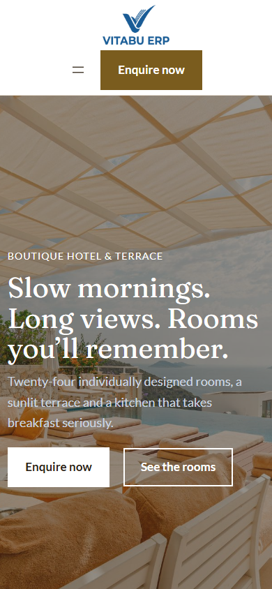 Stayora homepage on mobile