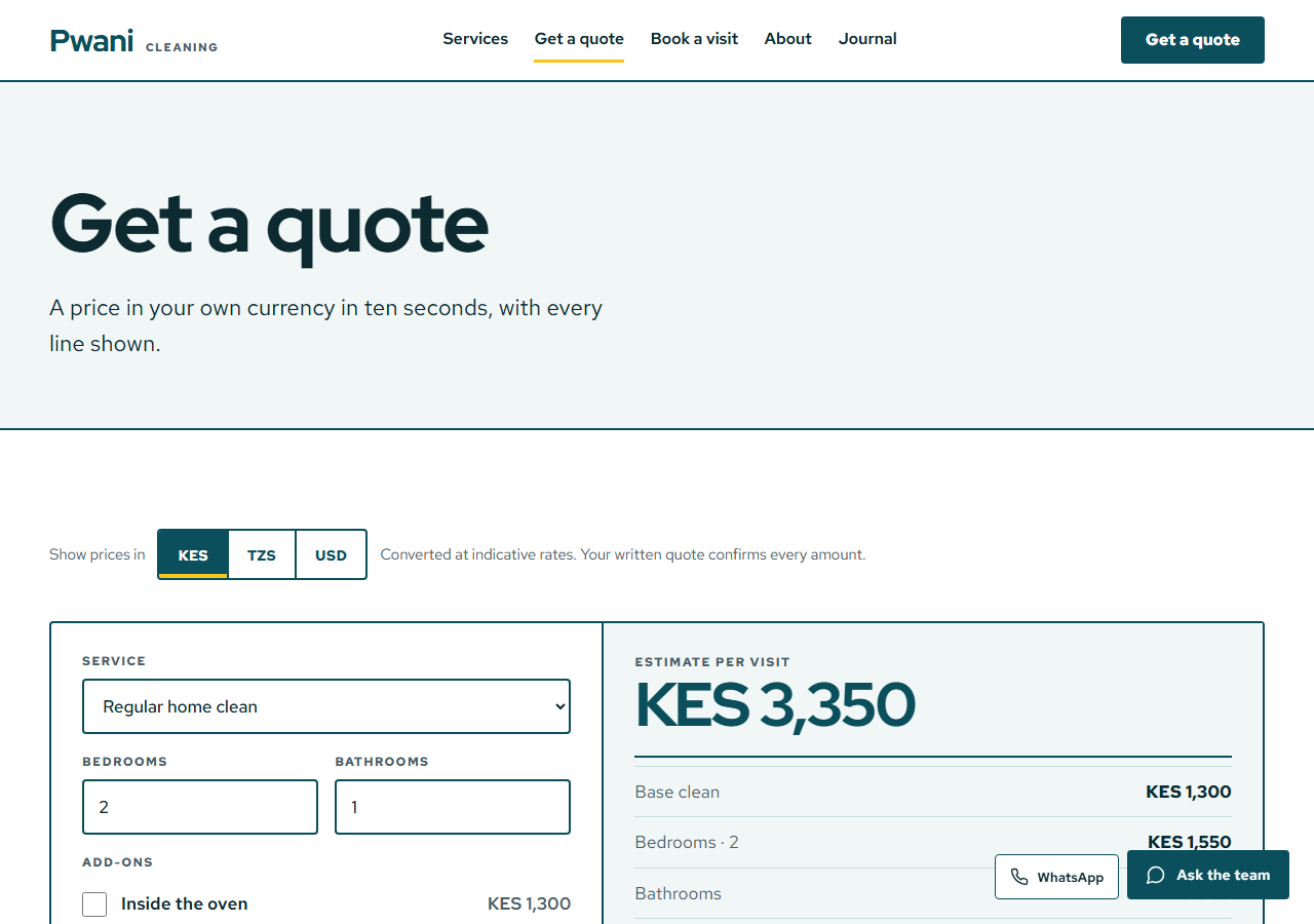 Tidewell quote page