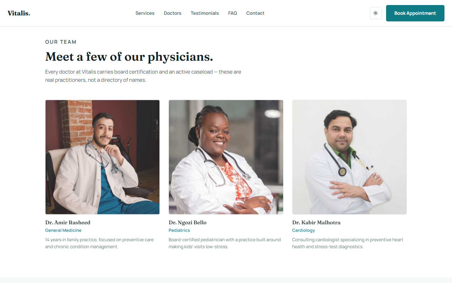 Physician team section