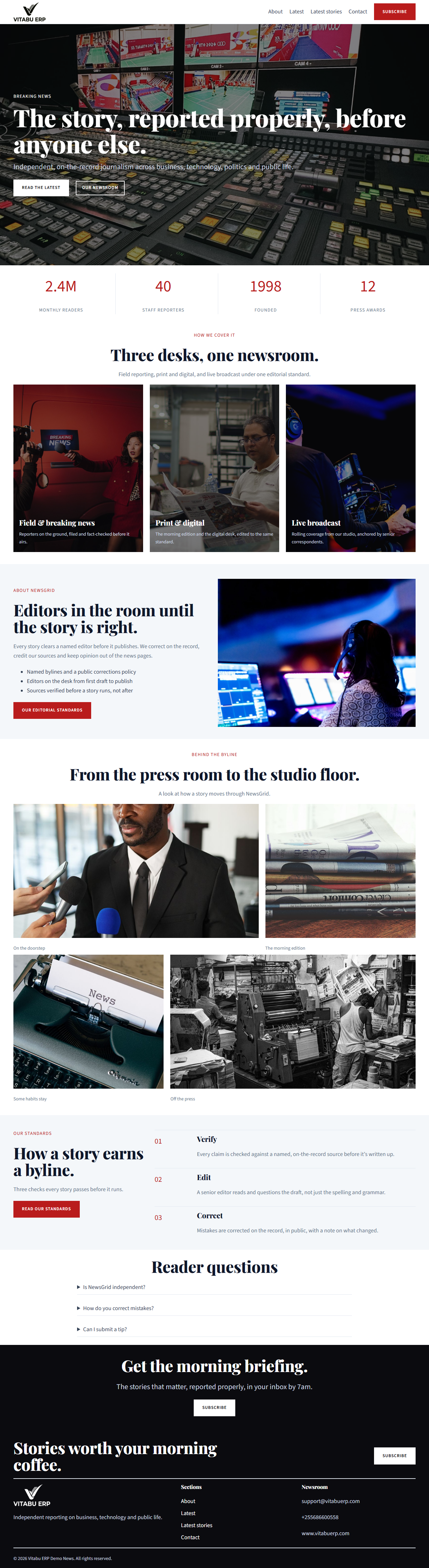 NewsGrid full homepage on desktop