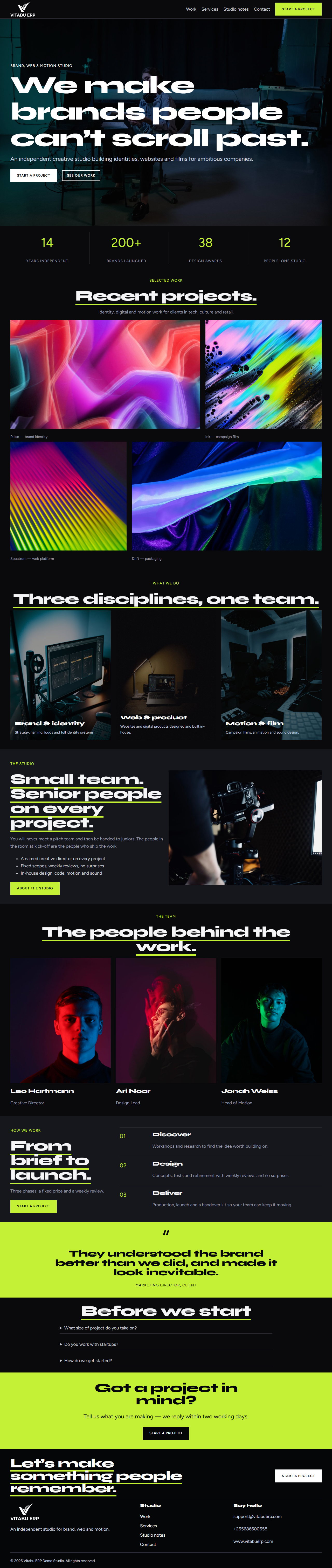CreativeX full homepage on desktop