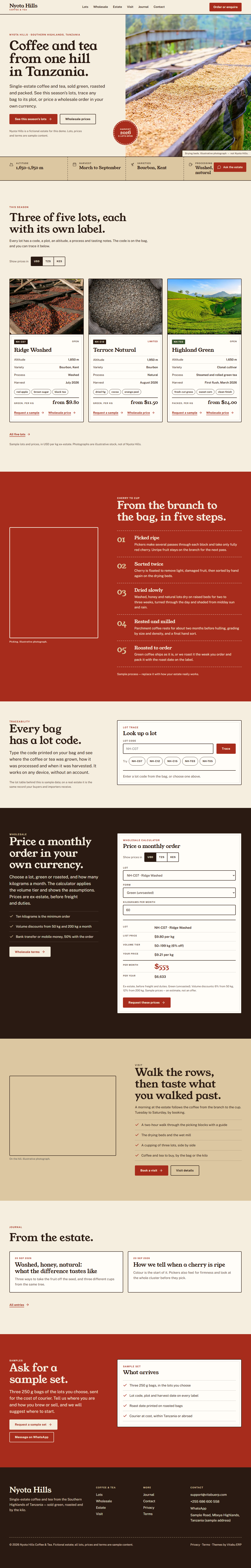 Terroir full homepage on desktop