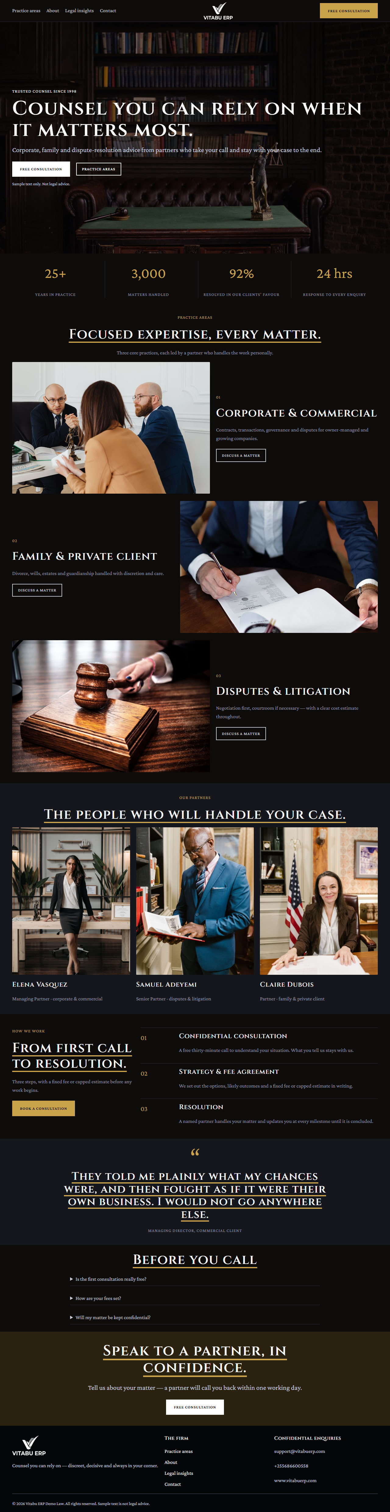 LegalPro full homepage on desktop