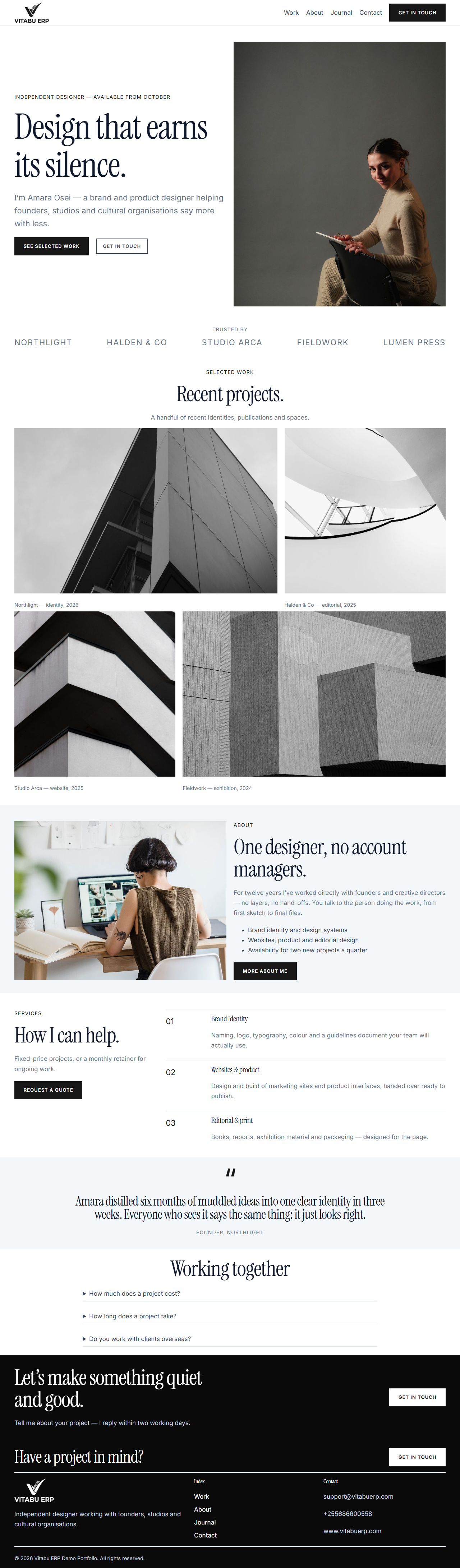 Workfolio full homepage on desktop