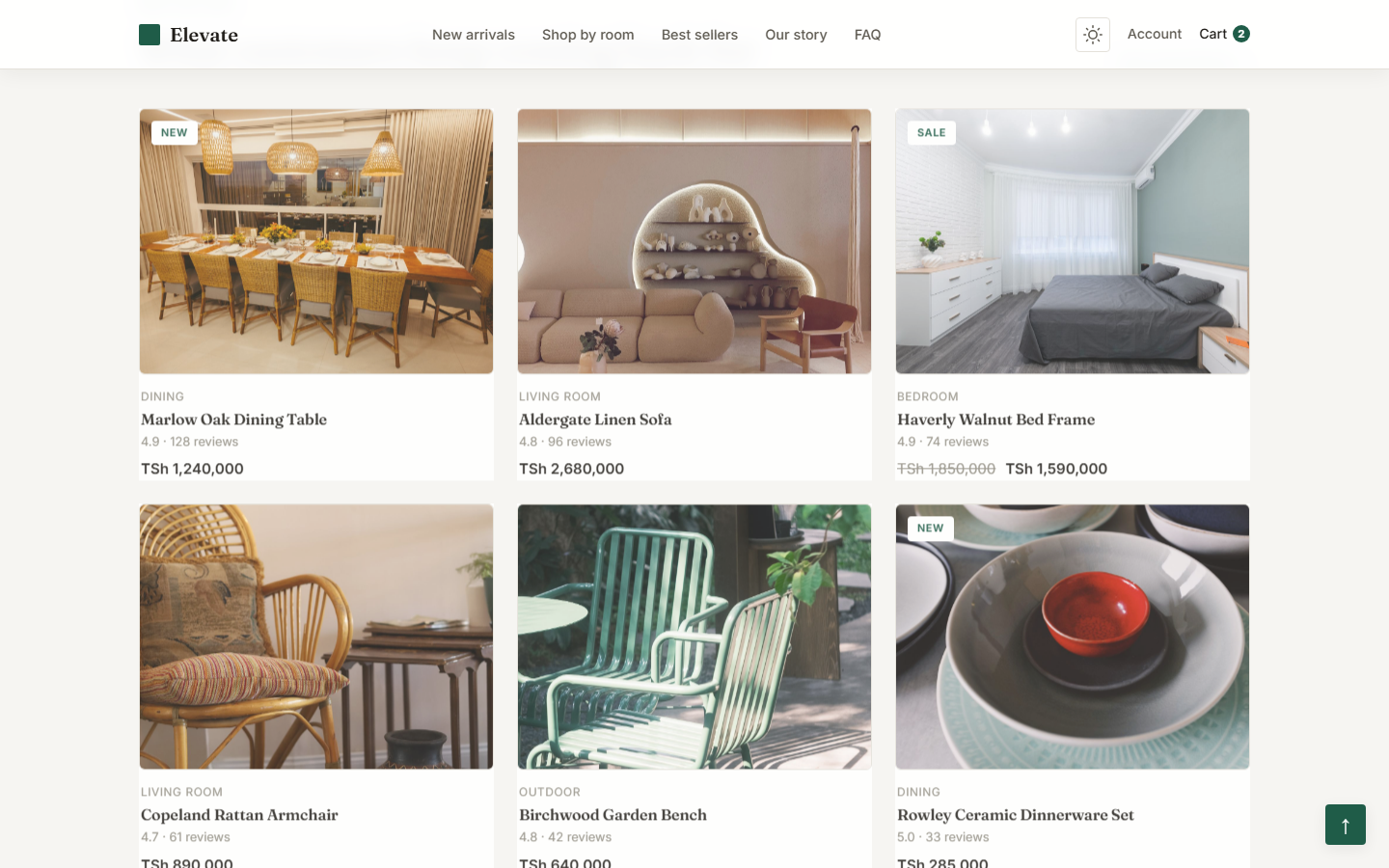 Best sellers product grid