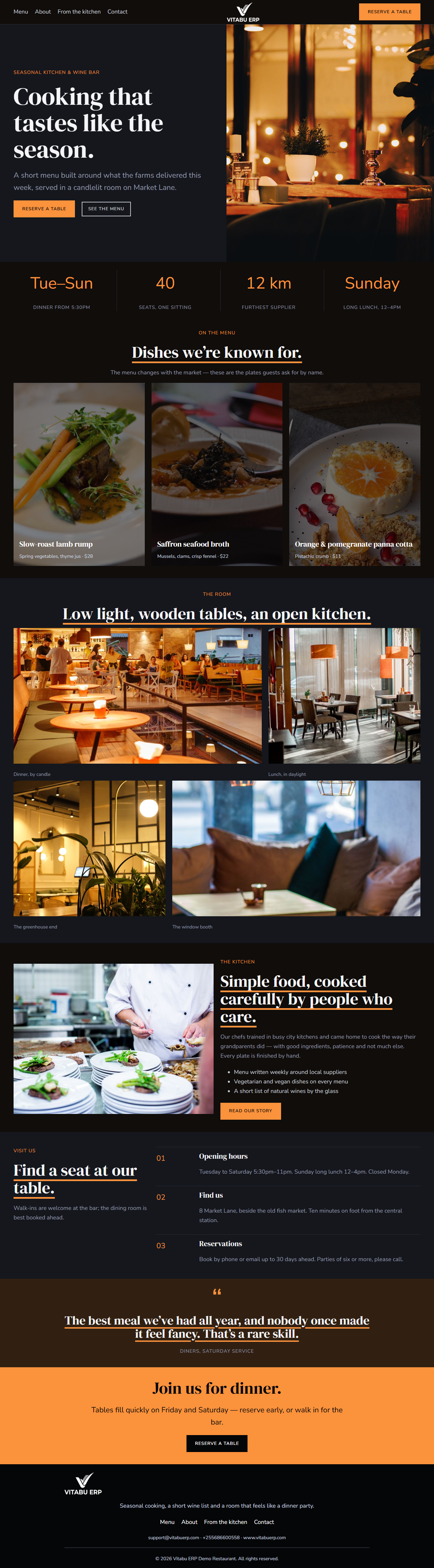 FoodoraX full homepage on desktop