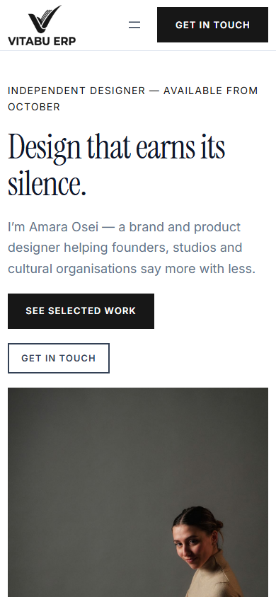 Workfolio homepage on mobile