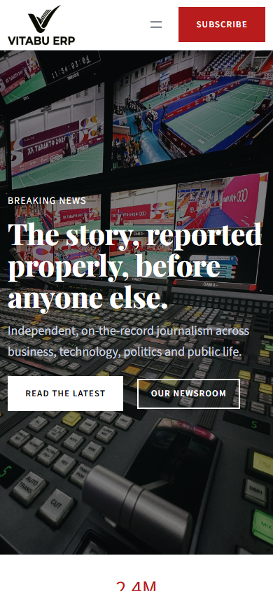 NewsGrid homepage on mobile
