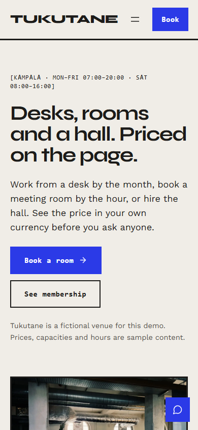 Commons homepage on mobile
