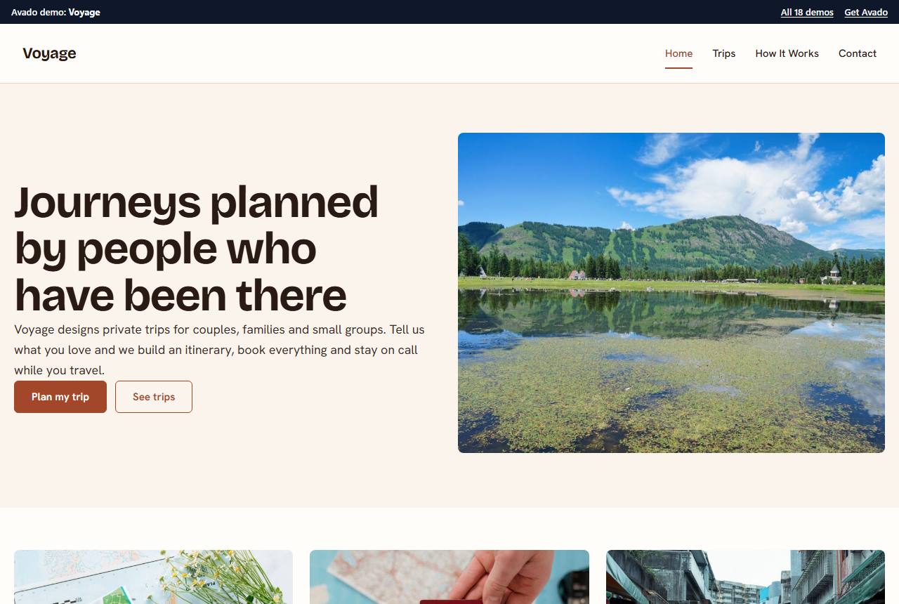 Home page of the Voyage demo