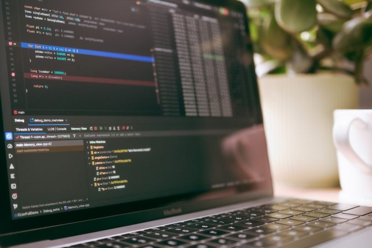Code on a laptop screen