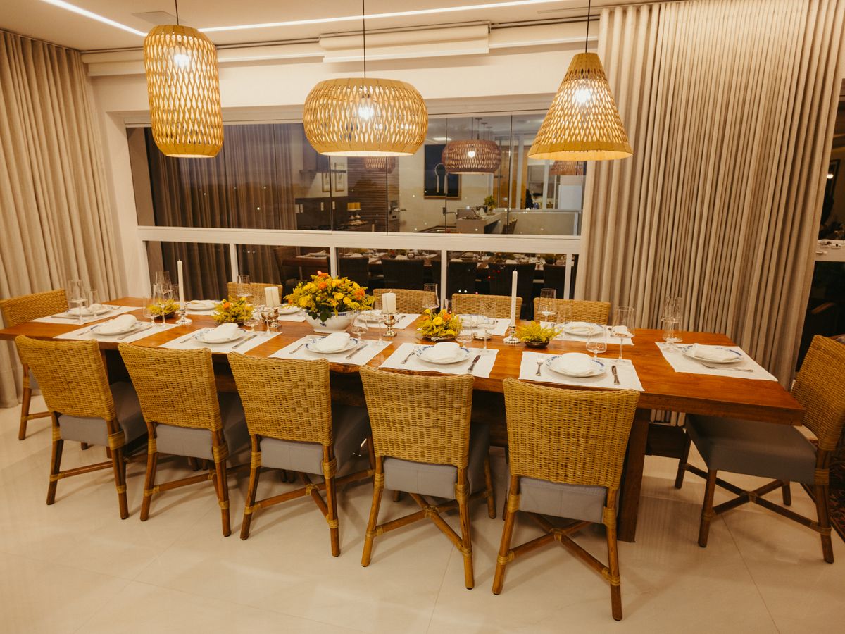 Marlow Oak Dining Table in a styled dining room