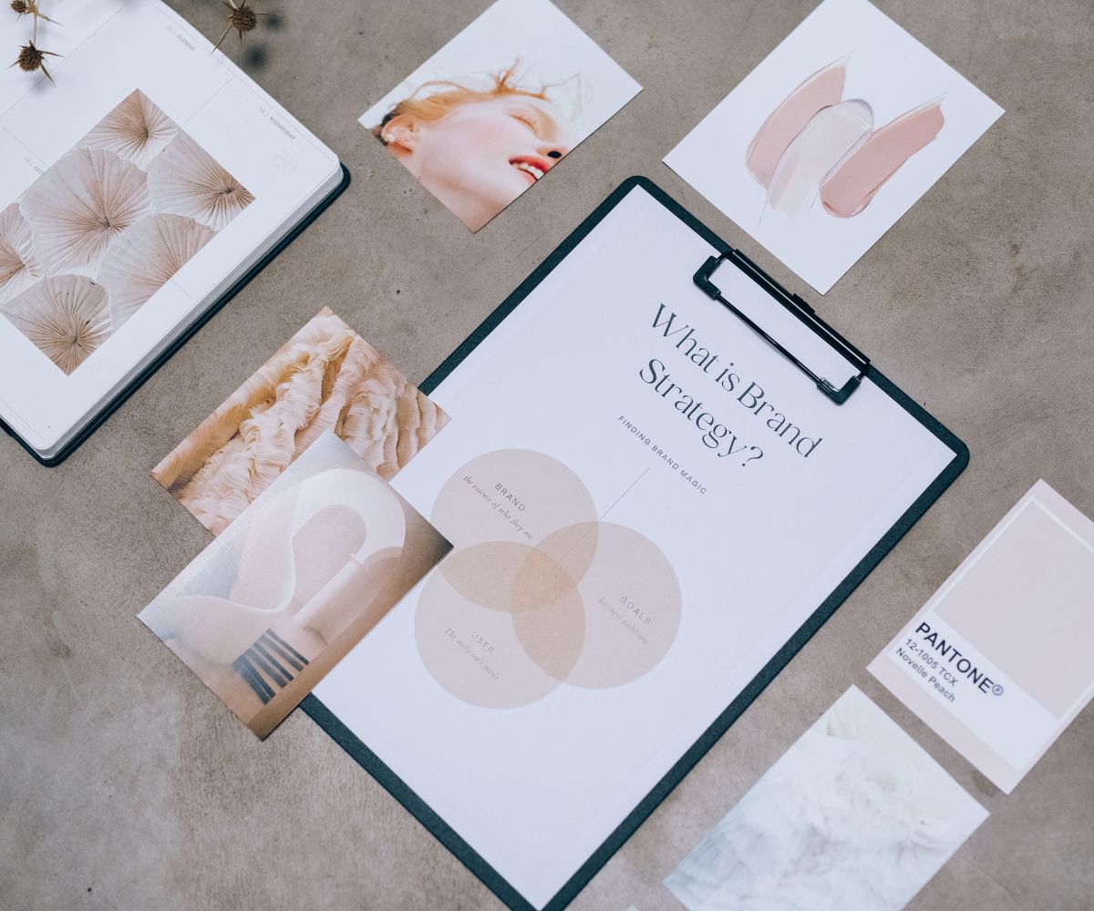 Meridian brand identity moodboard and strategy documents