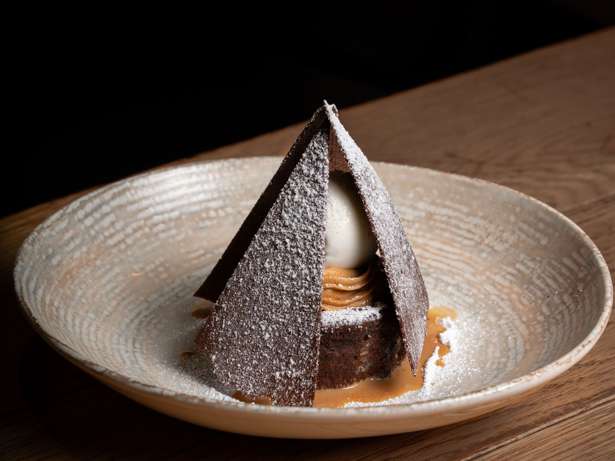 Dark chocolate fondant dessert